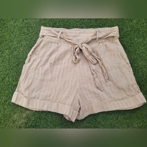 Rip Curl High-Waist Tie Front Tan Shorts